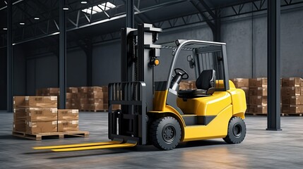 Cargo warehouse filled with container boxes