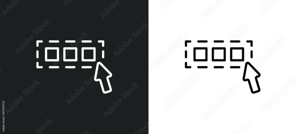 Poster select all line icon in white and black colors. select all flat vector icon from select all collecti