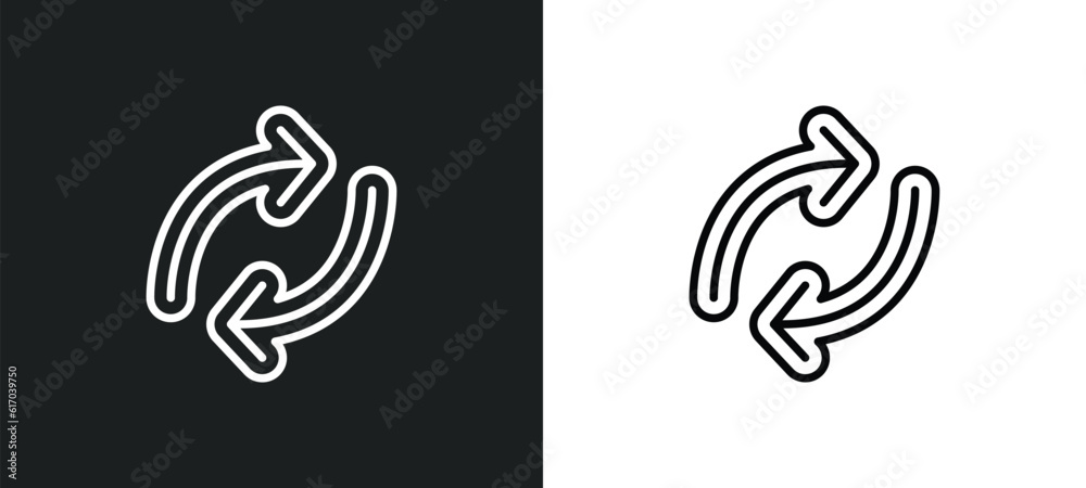 Poster reverse line icon in white and black colors. reverse flat vector icon from reverse collection for we