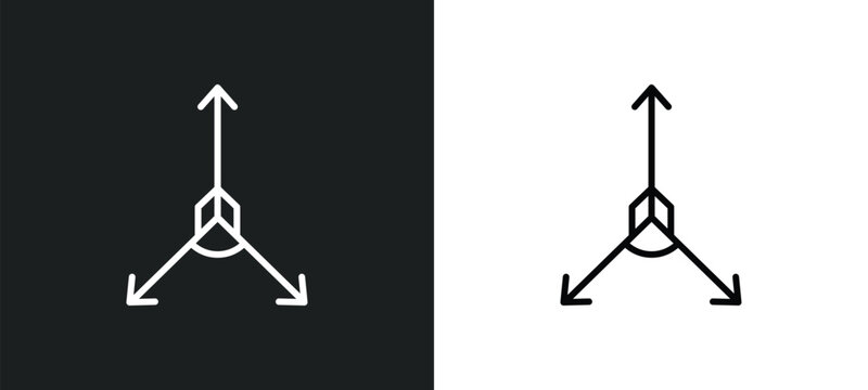 axis line icon in white and black colors. axis flat vector icon from axis collection for web, mobile apps and ui.