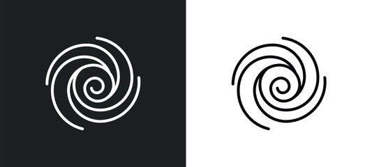spiral line icon in white and black colors. spiral flat vector icon from spiral collection for web, mobile apps and ui.