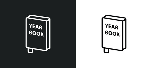 yearbook line icon in white and black colors. yearbook flat vector icon from yearbook collection for web, mobile apps and ui.