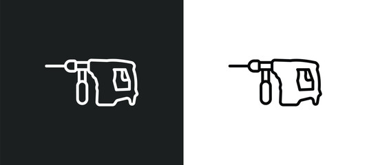 perforator line icon in white and black colors. perforator flat vector icon from perforator collection for web, mobile apps and ui.