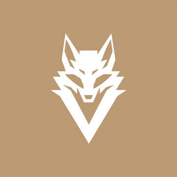 Elegant stylized wolf head logo. A great brand for companies