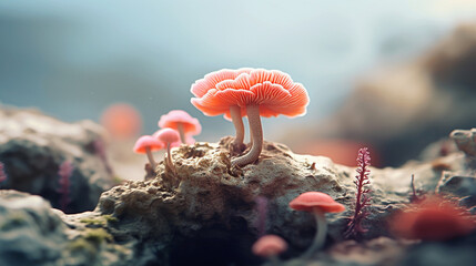 mushroom in the forest HD 8K wallpaper Stock Photographic Image