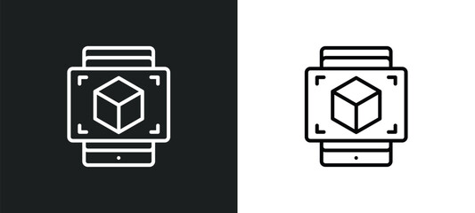 ar presentation line icon in white and black colors. ar presentation flat vector icon from ar presentation collection for web, mobile apps and ui.