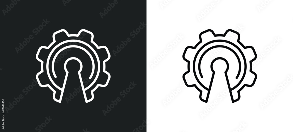 Aufkleber open source line icon in white and black colors. open source flat vector icon from open source collection for web, mobile apps and ui.