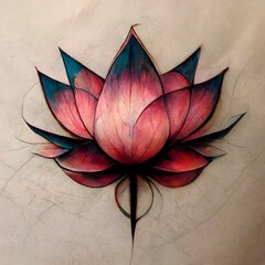 abstract lotus flower for a tattoo 