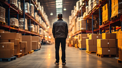 Warehouse asian worker working in warehouse stock checking inventory production stock control