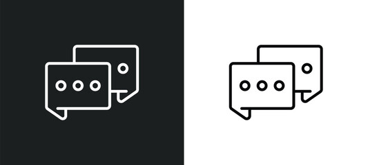 message app line icon in white and black colors. message app flat vector icon from message app collection for web, mobile apps and ui.