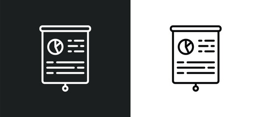 marketing plan line icon in white and black colors. marketing plan flat vector icon from marketing plan collection for web, mobile apps and ui.