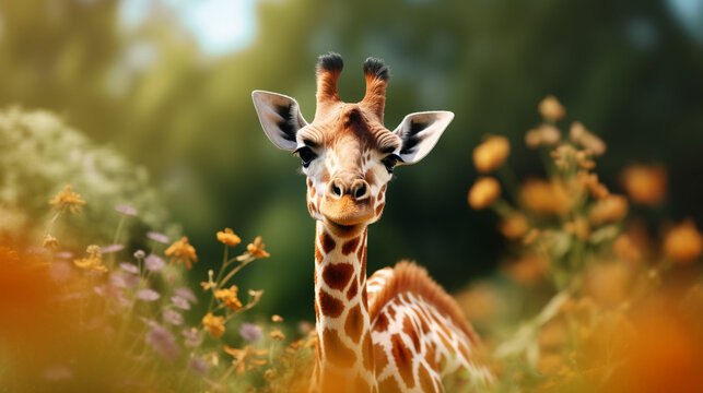 giraffe in the wild HD 8K wallpaper Stock Photographic Image