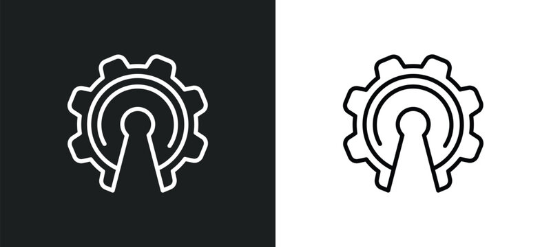 open source line icon in white and black colors. open source flat vector icon from open source collection for web, mobile apps and ui.