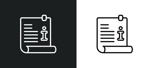 information line icon in white and black colors. information flat vector icon from information collection for web, mobile apps and ui.