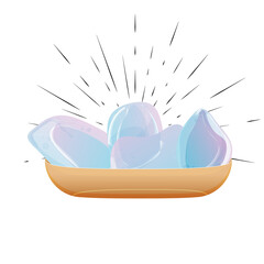 Celestial Mystical Line Hands with Blue Sparkly Gradient Quartz Crystal. Esoteric Symbols
