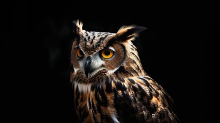 Obraz premium Owl close up, bird of prey portrait. Wild animal.