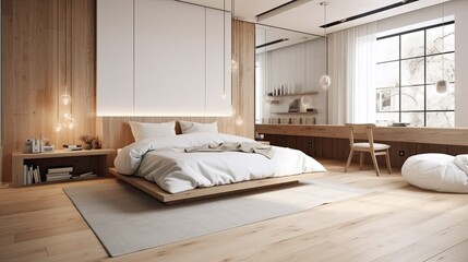 Fototapeta na wymiar Luxurious and modern bedroom space