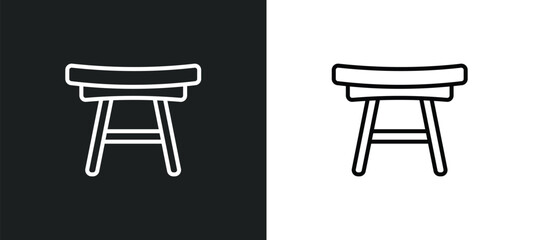 ottoman line icon in white and black colors. ottoman flat vector icon from ottoman collection for web, mobile apps and ui.