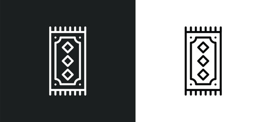 rug line icon in white and black colors. rug flat vector icon from rug collection for web, mobile apps and ui.
