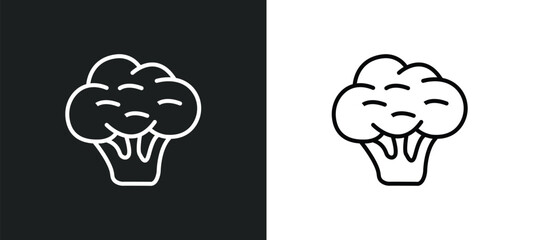 cauliflower line icon in white and black colors. cauliflower flat vector icon from cauliflower collection for web, mobile apps and ui.