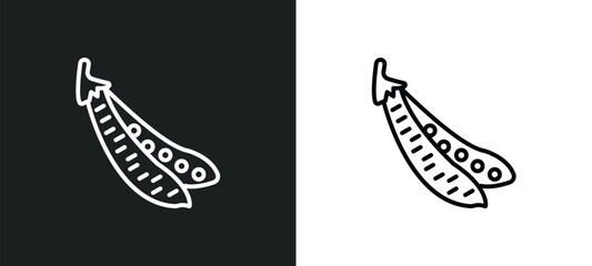 pea line icon in white and black colors. pea flat vector icon from pea collection for web, mobile apps and ui.