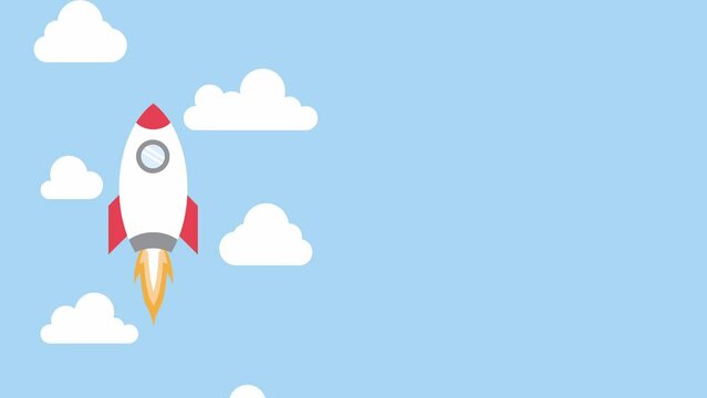 spaceship rocket animation copy space animation credit tittle, credit page