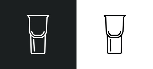 tumbler line icon in white and black colors. tumbler flat vector icon from tumbler collection for web, mobile apps and ui.
