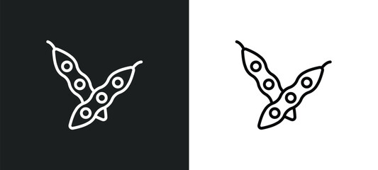 soya line icon in white and black colors. soya flat vector icon from soya collection for web, mobile apps and ui.