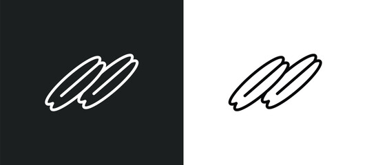 Fototapeta premium youtiao line icon in white and black colors. youtiao flat vector icon from youtiao collection for web, mobile apps and ui.