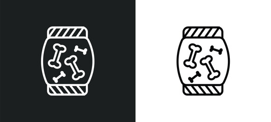 treats line icon in white and black colors. treats flat vector icon from treats collection for web, mobile apps and ui.