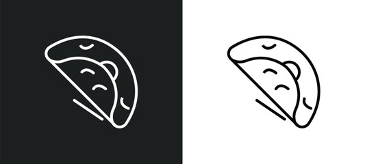 oyster omelette line icon in white and black colors. oyster omelette flat vector icon from oyster omelette collection for web, mobile apps and ui.