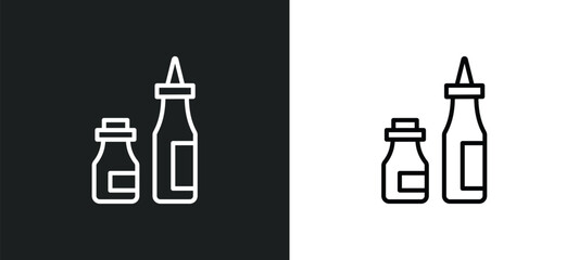 condiment line icon in white and black colors. condiment flat vector icon from condiment collection for web, mobile apps and ui.