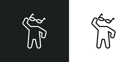 cool human line icon in white and black colors. cool human flat vector icon from cool human collection for web, mobile apps and ui.