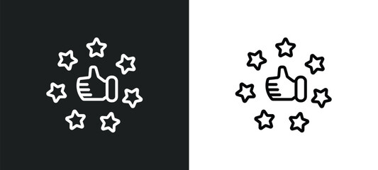 satisfied line icon in white and black colors. satisfied flat vector icon from satisfied collection for web, mobile apps and ui.