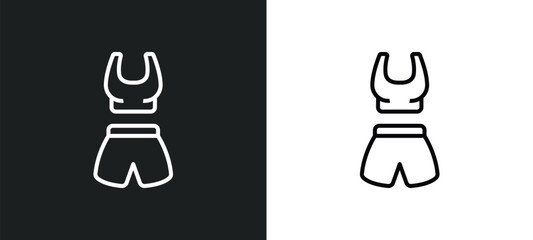gym clothes line icon in white and black colors. gym clothes flat vector icon from gym clothes collection for web, mobile apps and ui.