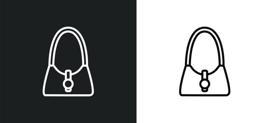 handbag elegant de line icon in white and black colors. handbag elegant de flat vector icon from handbag elegant de collection for web, mobile apps and ui.