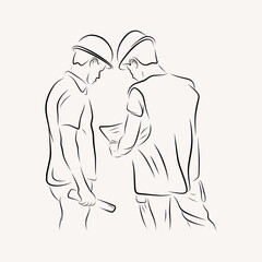 engineering outline character line art illustration