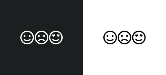 smileys line icon in white and black colors. smileys flat vector icon from smileys collection for web, mobile apps and ui.