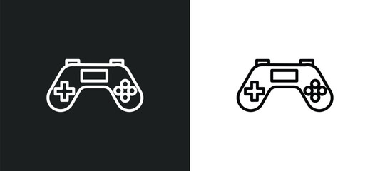 joypad line icon in white and black colors. joypad flat vector icon from joypad collection for web, mobile apps and ui. © IconArt