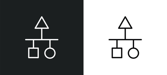 scheme line icon in white and black colors. scheme flat vector icon from scheme collection for web, mobile apps and ui.