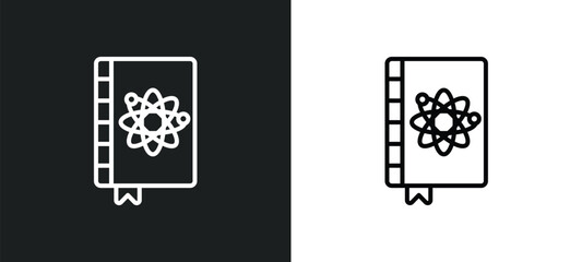 physics line icon in white and black colors. physics flat vector icon from physics collection for web, mobile apps and ui.