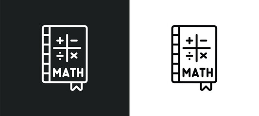 maths line icon in white and black colors. maths flat vector icon from maths collection for web, mobile apps and ui.