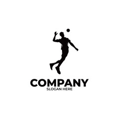 Fototapeta na wymiar Silhouette of volleyball sport logo design