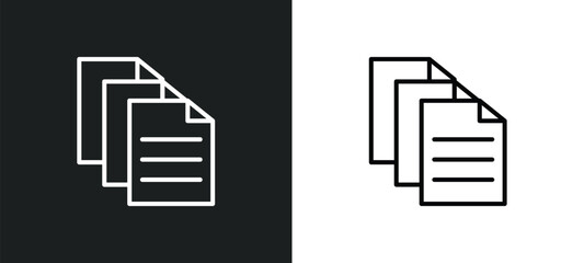various files line icon in white and black colors. various files flat vector icon from various files collection for web, mobile apps and ui.