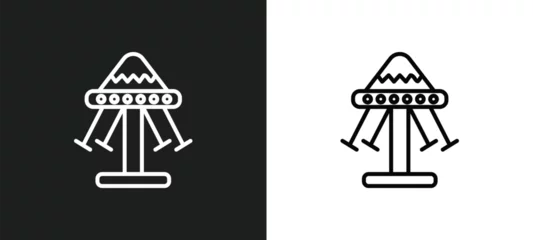 Fototapeten swinging line icon in white and black colors. swinging flat vector icon from swinging collection for web, mobile apps and ui. © IconArt