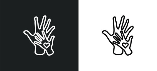 hand care line icon in white and black colors. hand care flat vector icon from hand care collection for web, mobile apps and ui.