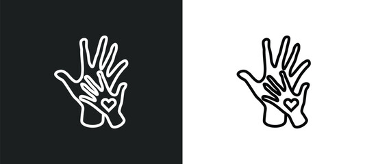 Fototapeta premium hand care line icon in white and black colors. hand care flat vector icon from hand care collection for web, mobile apps and ui.