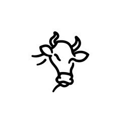 Cow Head Logo Design Vector Icon Illustration Design