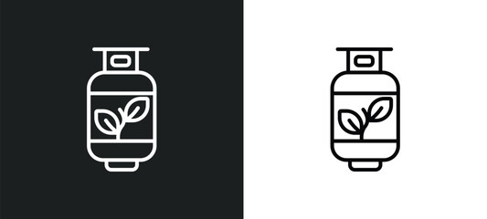 biogas line icon in white and black colors. biogas flat vector icon from biogas collection for web, mobile apps and ui.