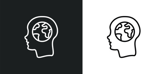 line icon in white and black colors. flat vector icon from collection for web, mobile apps and